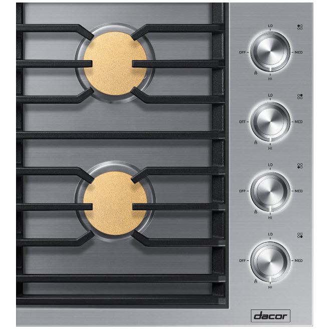 Dacor 30-inch gaz cooktop width Illumina™ Knobs DTG30M954FS/DA IMAGE 2