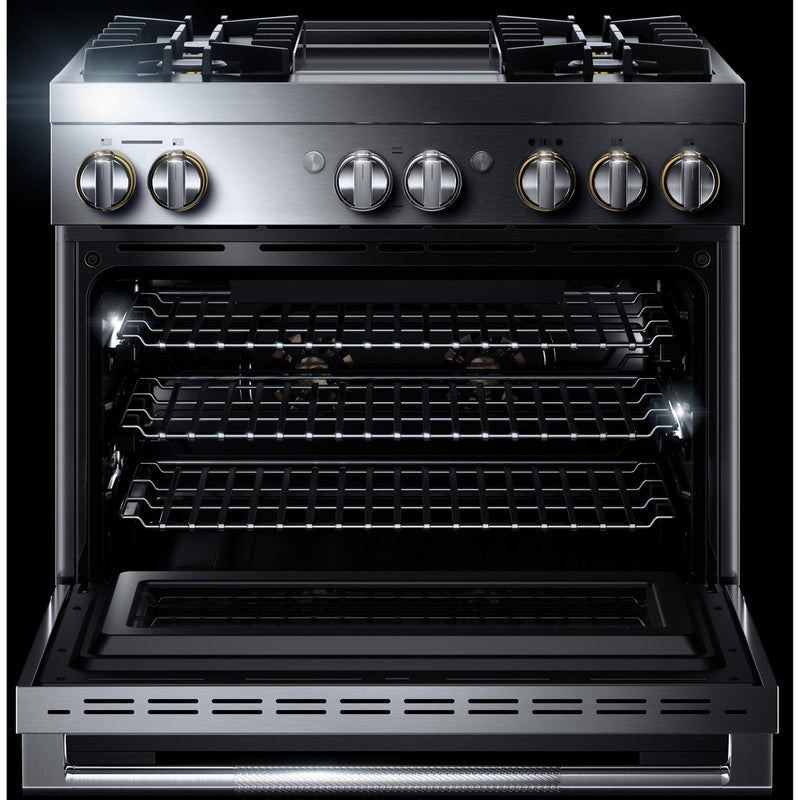 JennAir 36-inch Freestanding Dua-Fuel Range with JennAir® Culinary Center JDRP536HL IMAGE 2