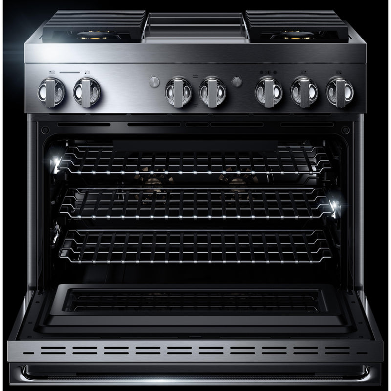 JennAir 36-inch Freestanding Dua-Fuel Range with JennAir® Culinary Center JDRP536HM IMAGE 2