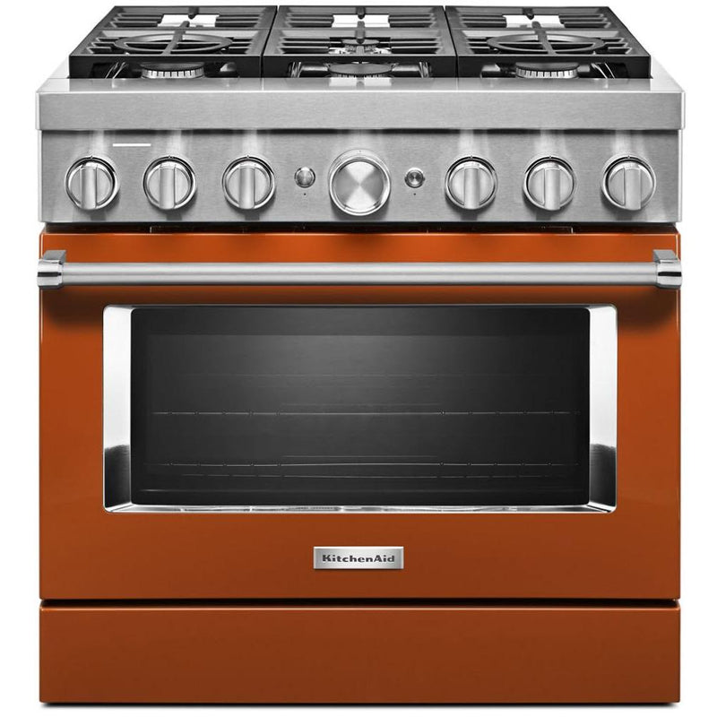 KitchenAid 36-inch Freestanding Dual Fuel Range with Even-Heat™ True Convection KFDC506JSC IMAGE 1