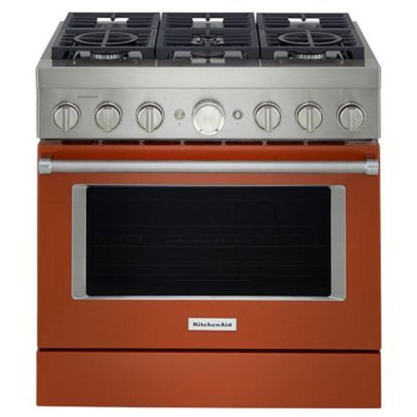 KitchenAid 36-inch Freestanding Gas Range with Even-Heat™ True Convection KFGC506JSC IMAGE 1