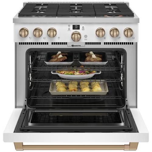 Café 36-inch Freestanding Dual-Fuel Range with 6 Burners C2Y366P4TW2 IMAGE 3